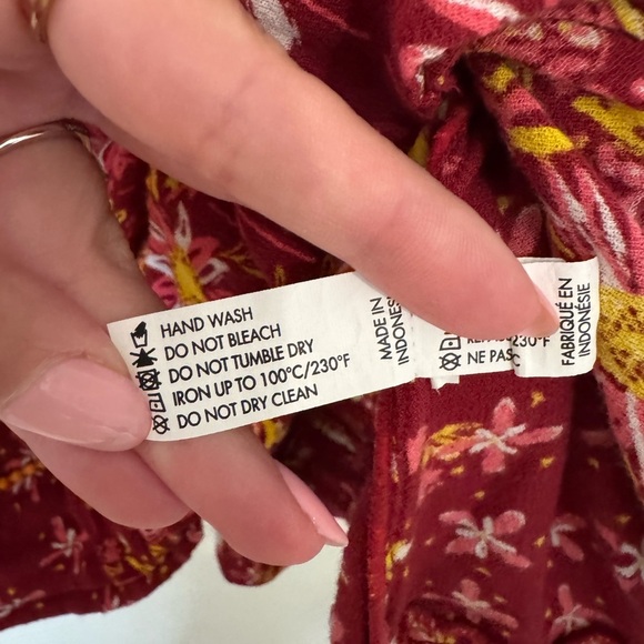 Poupette St Barth Ola Mini Dress Flowy Summer Long Sleeve Deep V - Picture 8 of 9